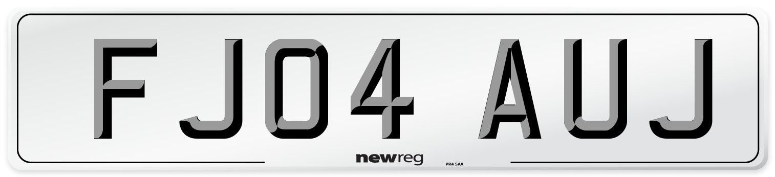 FJ04 AUJ Number Plate from New Reg
